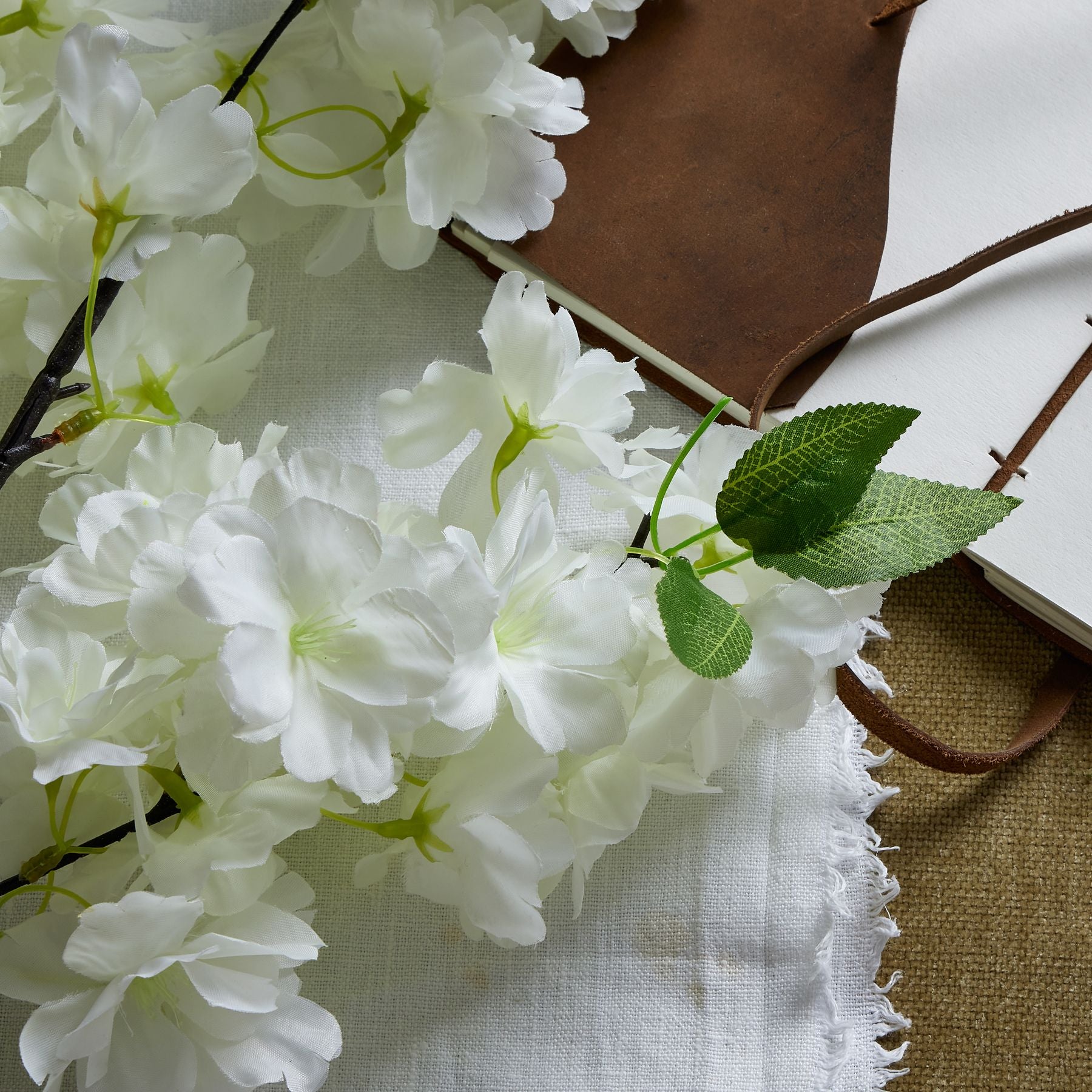 Skandi London Large White Full Cherry Blossom Stem - Skandi London
