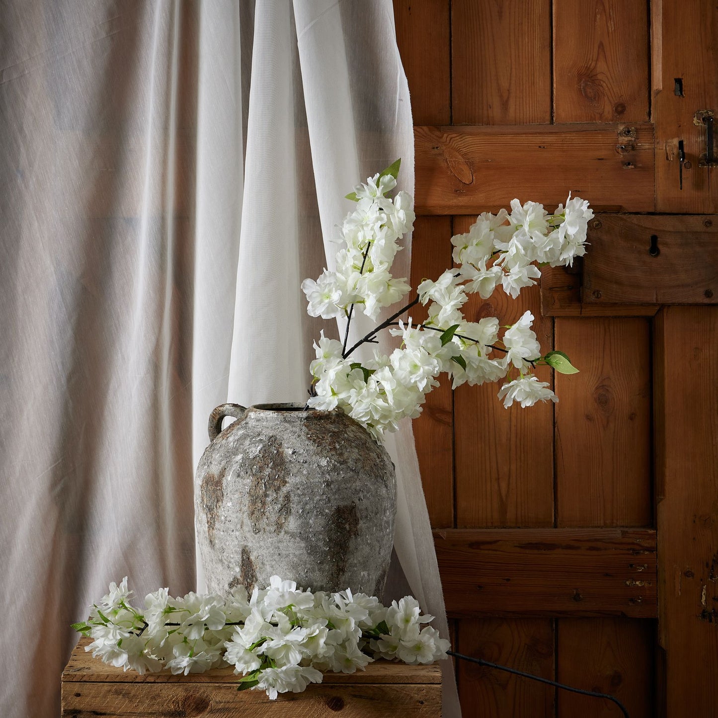 Skandi London Large White Full Cherry Blossom Stem - Skandi London