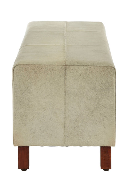 Haral Townhouse Natural Leather Bench With Wood Legs - Skandi London