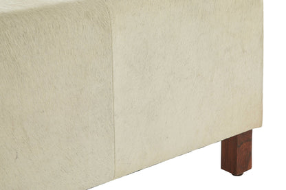 Haral Townhouse Natural Leather Bench With Wood Legs - Skandi London