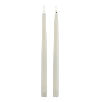 Luksus Collection S/2 Taupe LED Wax Dinner Candles - Skandi London