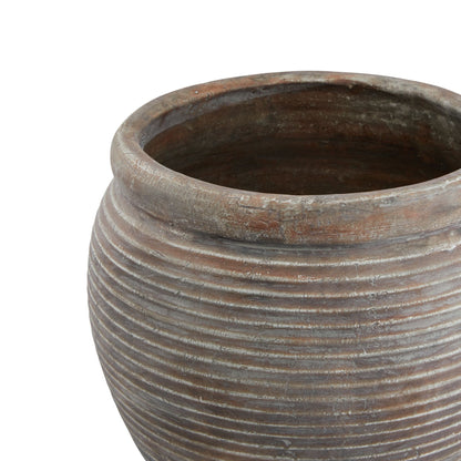 Lofoten Brown   Rimmed Large Plant Pot