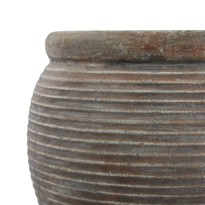 Lofoten Brown   Rimmed Large Plant Pot