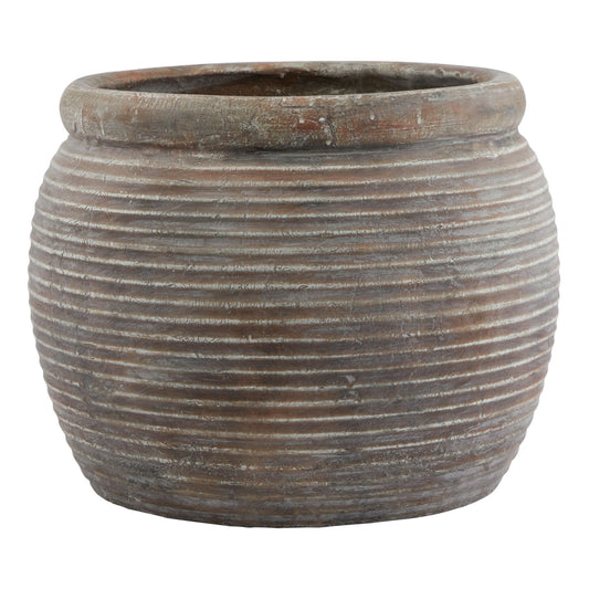 Lofoten Brown   Rimmed Large Plant Pot