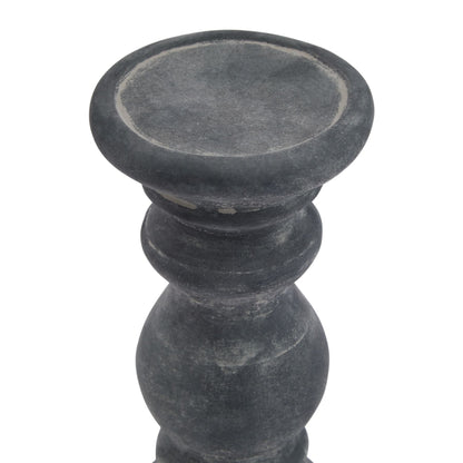 Malmo Small Grey Column Candle Holder - Skandi London