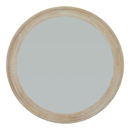 Skandi London Washed Wood Round Framed Large Mirror - Skandi London