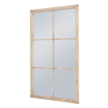 Skandi London Washed Wood Large Window Mirror - Skandi London