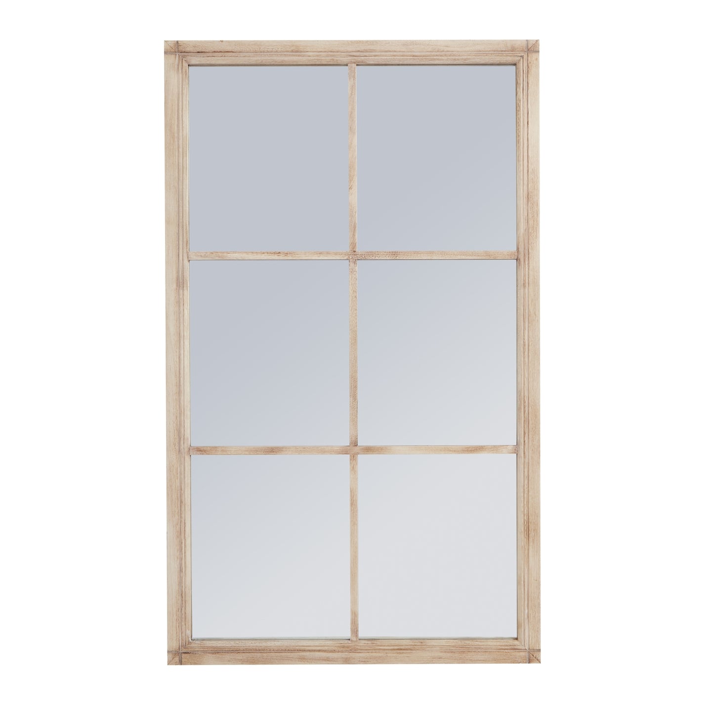 Skandi London Washed Wood Large Window Mirror - Skandi London