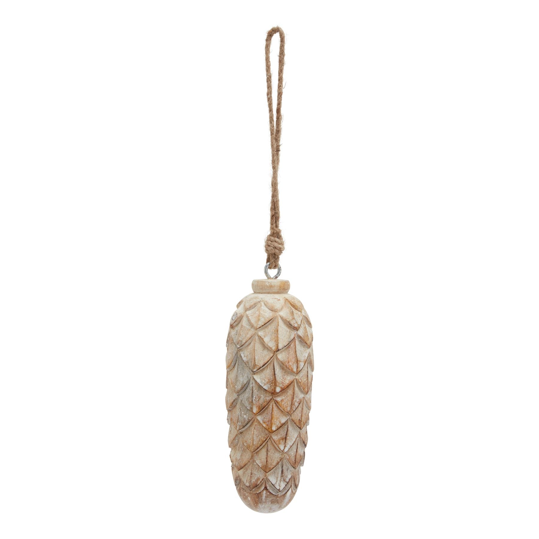 Skandi London Antique White Wash Large Pine Cone Bauble - Skandi London
