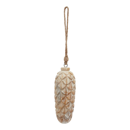 Skandi London Antique White Wash Large Pine Cone Bauble - Skandi London