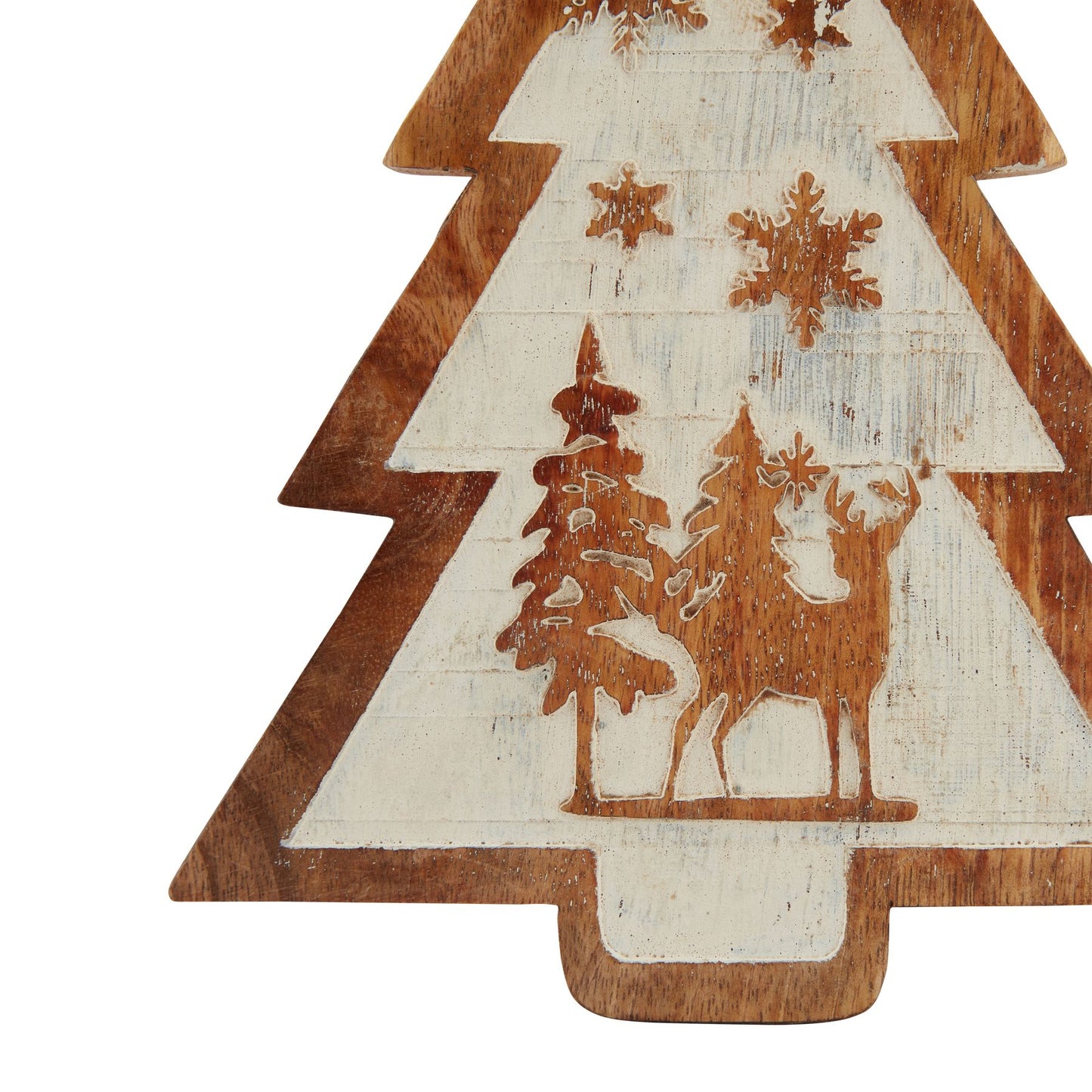Skandi London Natural Wooden Snow Scene Tree Decoration - Skandi London