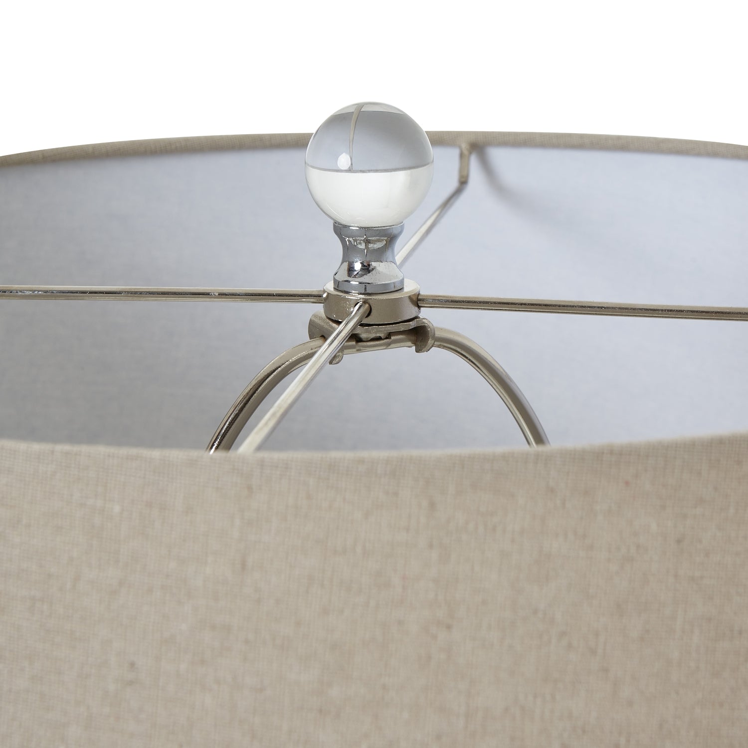 Grey Shadows Table Lamp With Linen Shade - Skandi London