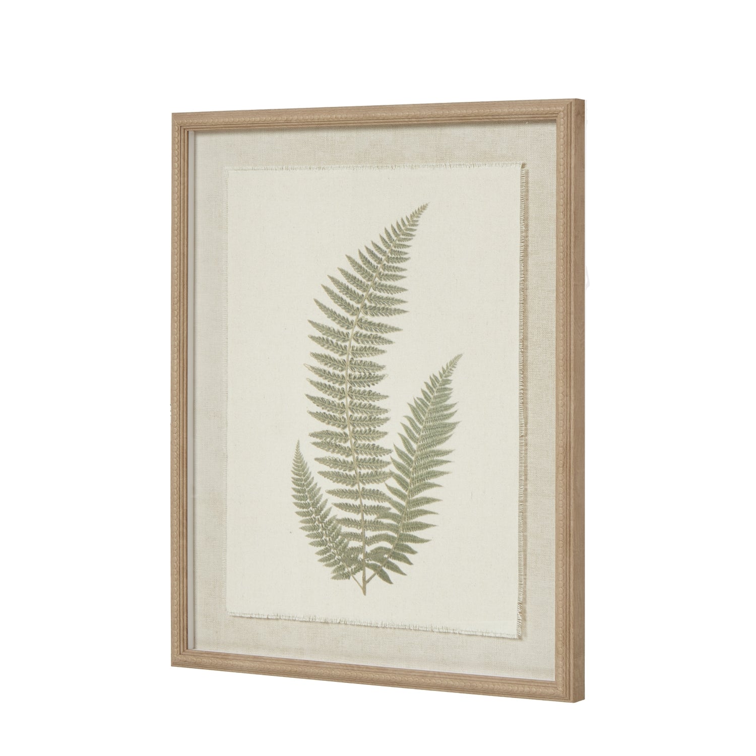 Fern Art On Texture - Torn Paper With Beaded Frame - Skandi London
