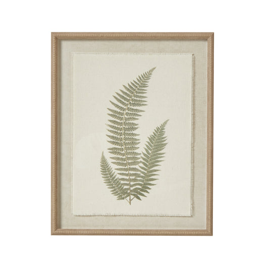 Fern Art On Texture - Torn Paper With Beaded Frame - Skandi London