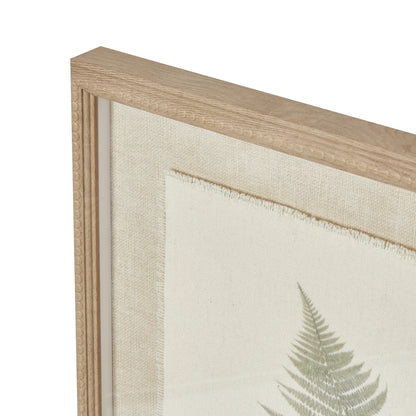 Bracken Art On Texture - Torn Paper With Beaded Frame - Skandi London
