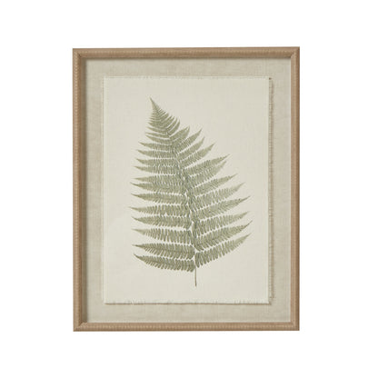 Bracken Art On Texture - Torn Paper With Beaded Frame - Skandi London