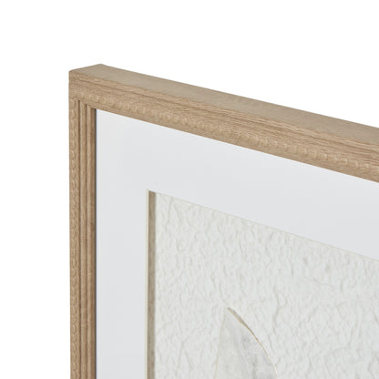 Solli White Feathers Art Mounted In Beaded Frame - Skandi London
