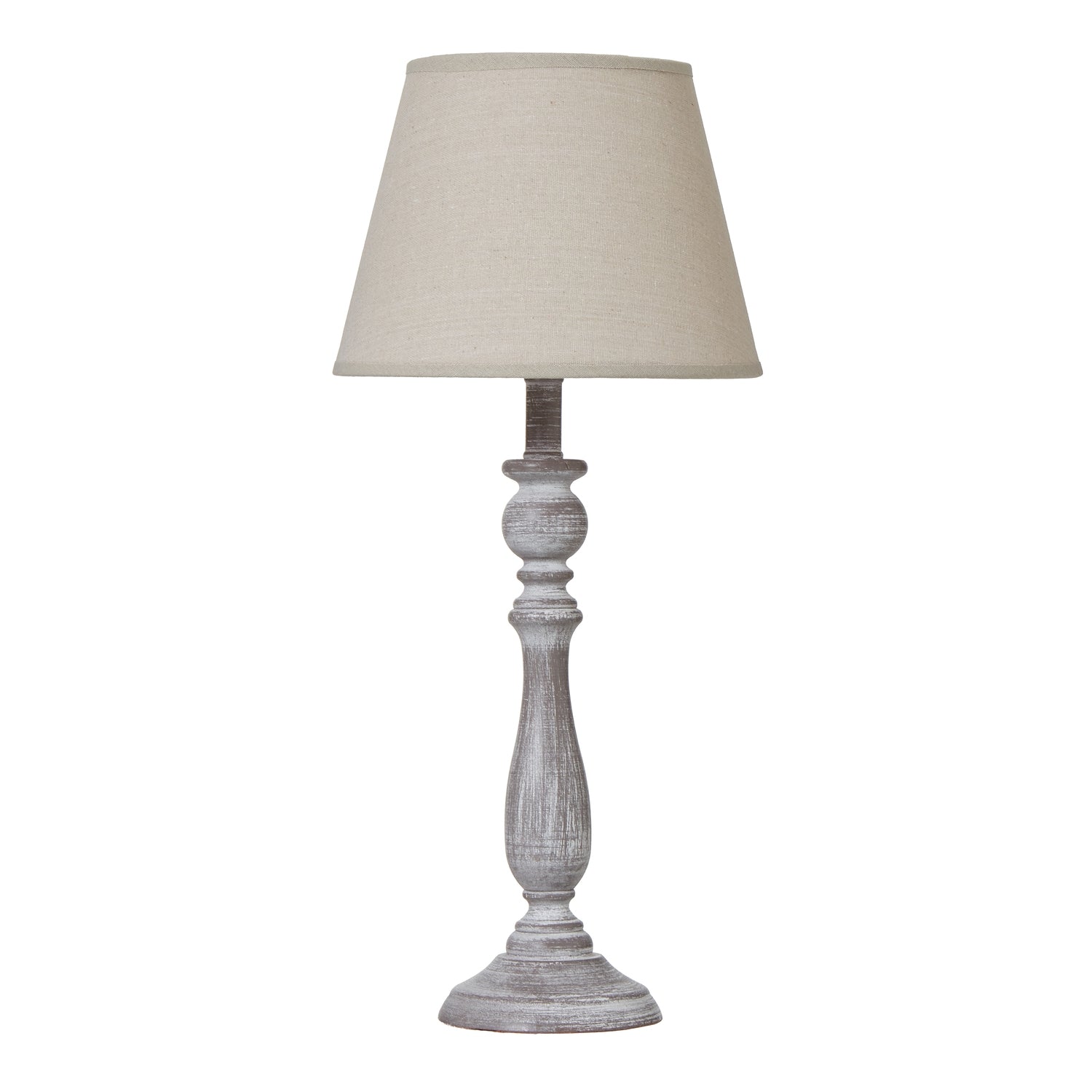 Dunum Column Table Lamp With Linen Shade - Skandi London