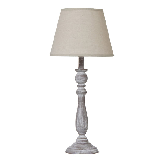 Dunum Column Table Lamp With Linen Shade - Skandi London