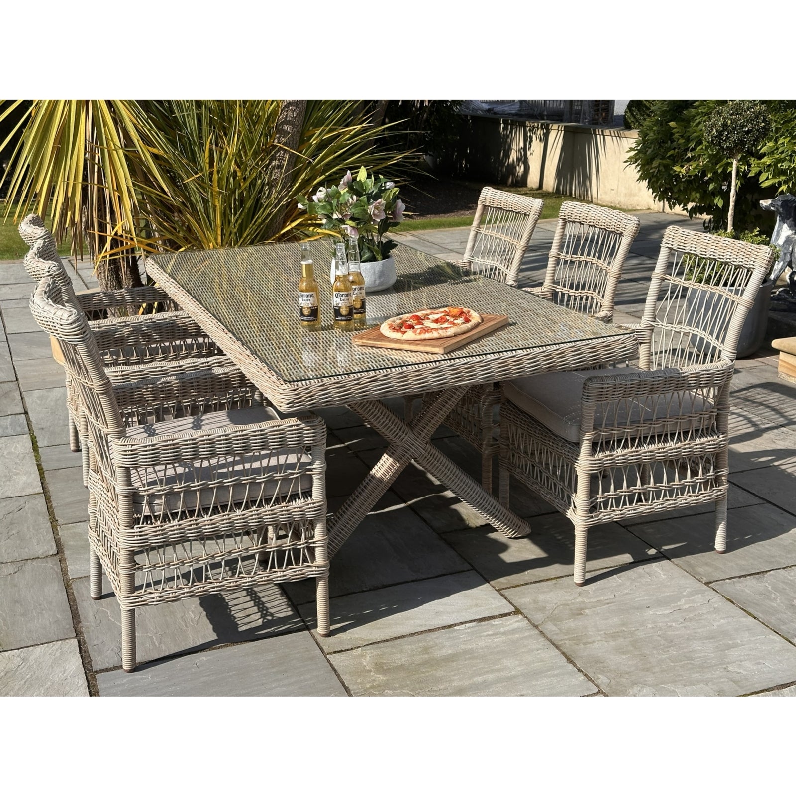 Provence Collection Outdoor 6 Seater Dining Set - Skandi London