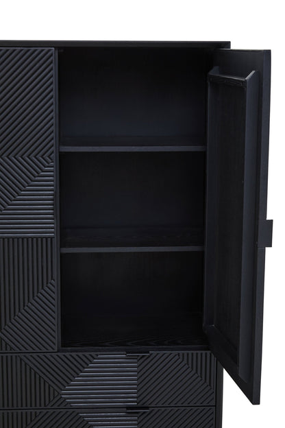 Gunnar Black Finish Wooden Cabinet - Skandi London
