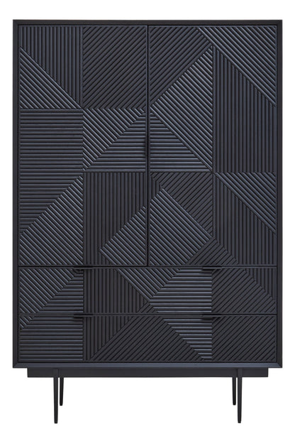 Gunnar Black Finish Wooden Cabinet - Skandi London