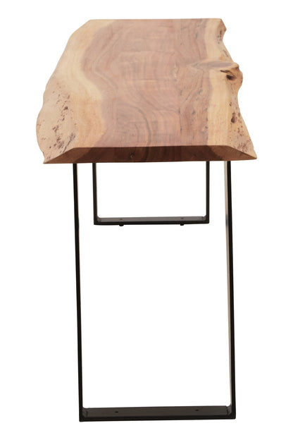 Pippi Acacia Wood And Looped Iron Base Bench - Skandi London