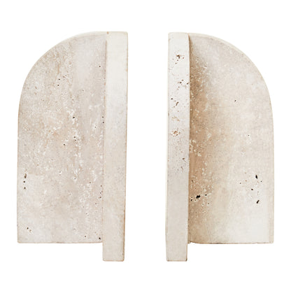 Ragnar Travertine Set of Two Arched Bookends