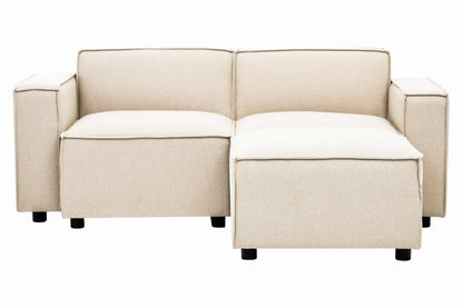 Rana Cream Fabric Right Arm Sofa - Skandi London