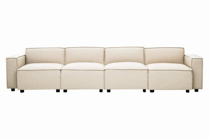 Rana Cream Fabric Right Arm Sofa - Skandi London