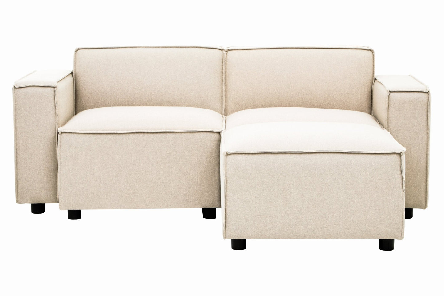 Rana Cream Fabric Sofa Ottoman - Skandi London