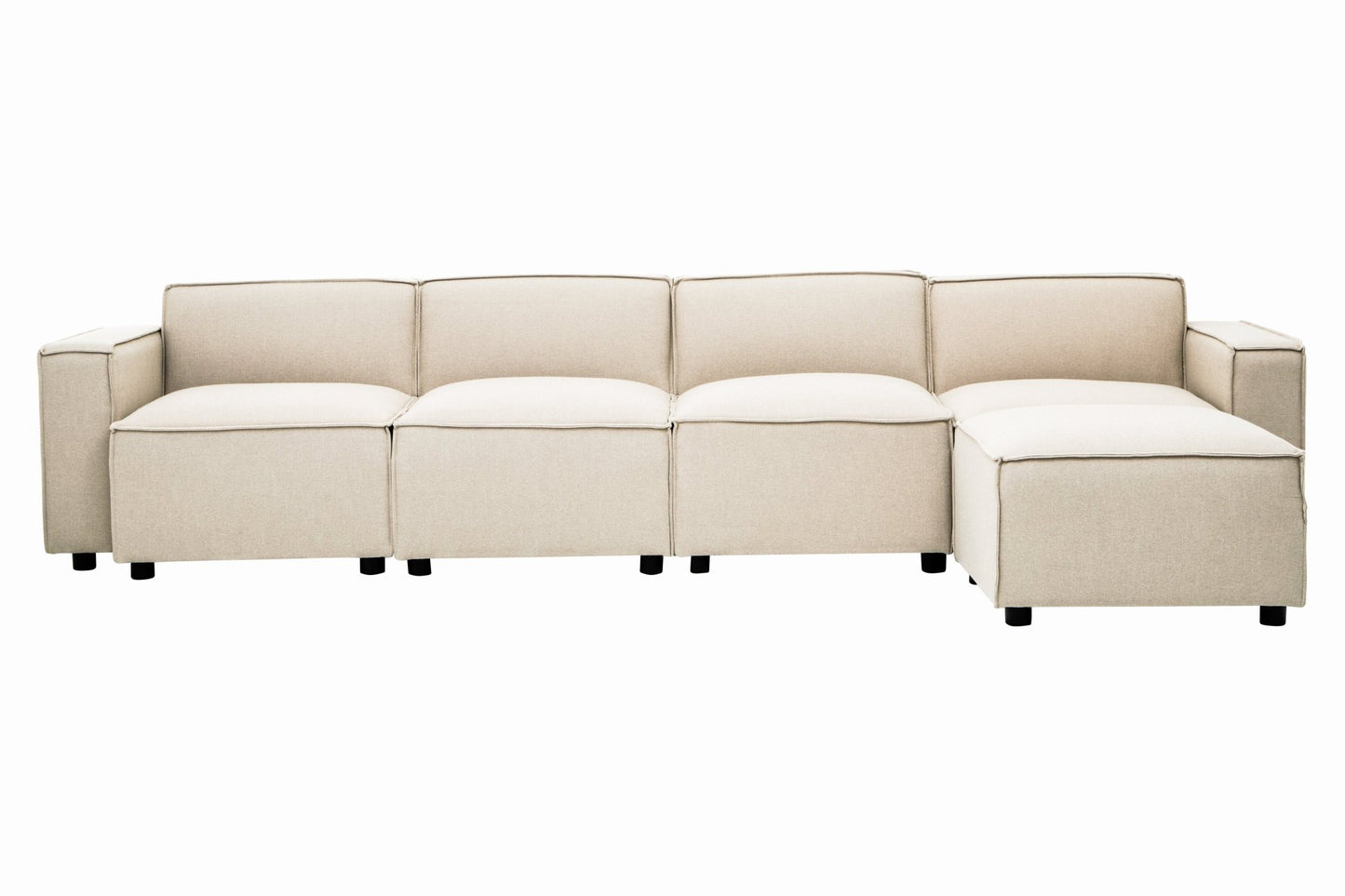 Rana Cream Fabric Sofa Ottoman - Skandi London