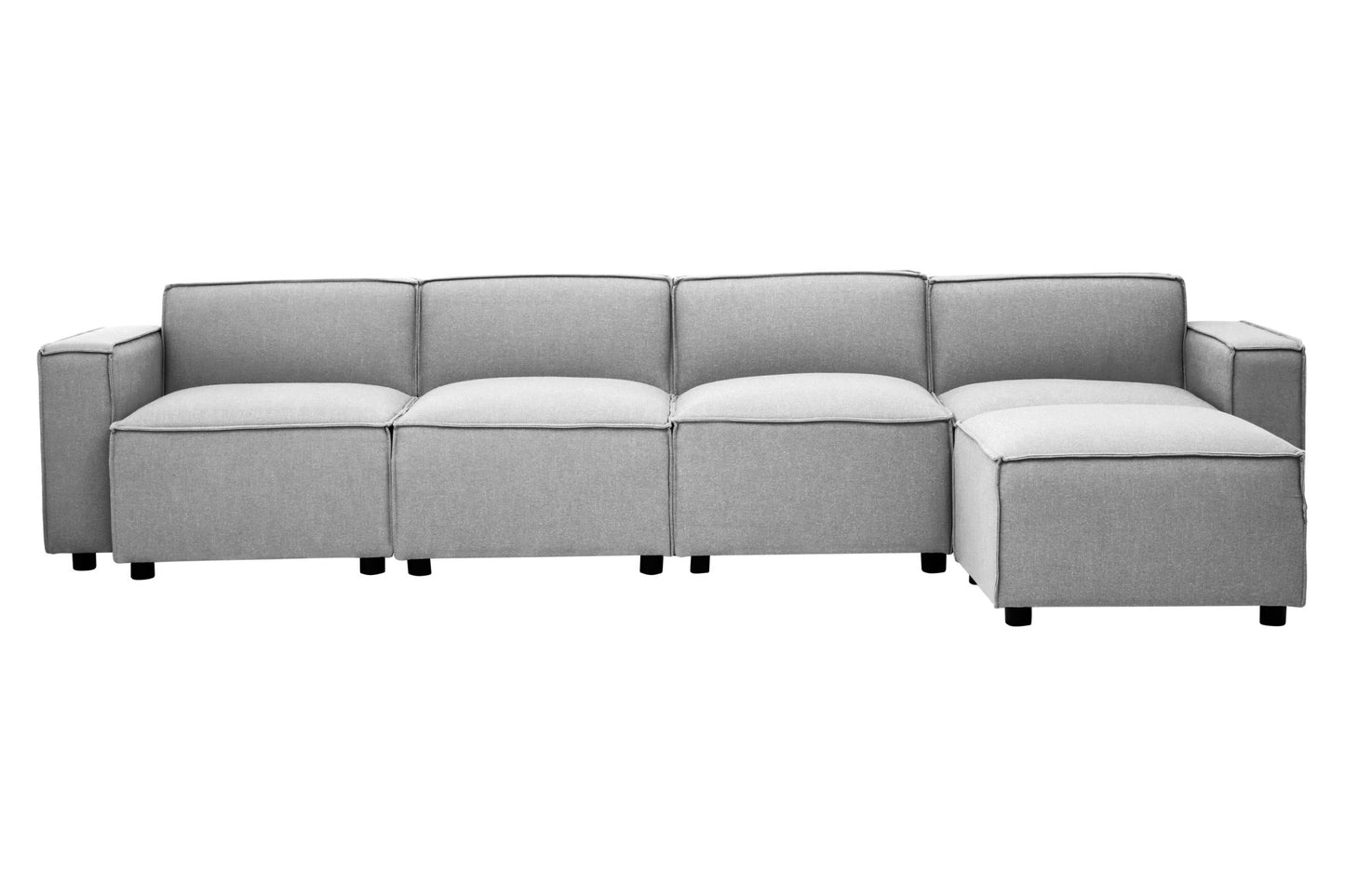 Rana Grey Fabric Right Arm Sofa - Skandi London
