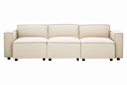 Rana Cream Fabric Left Arm Sofa - Skandi London