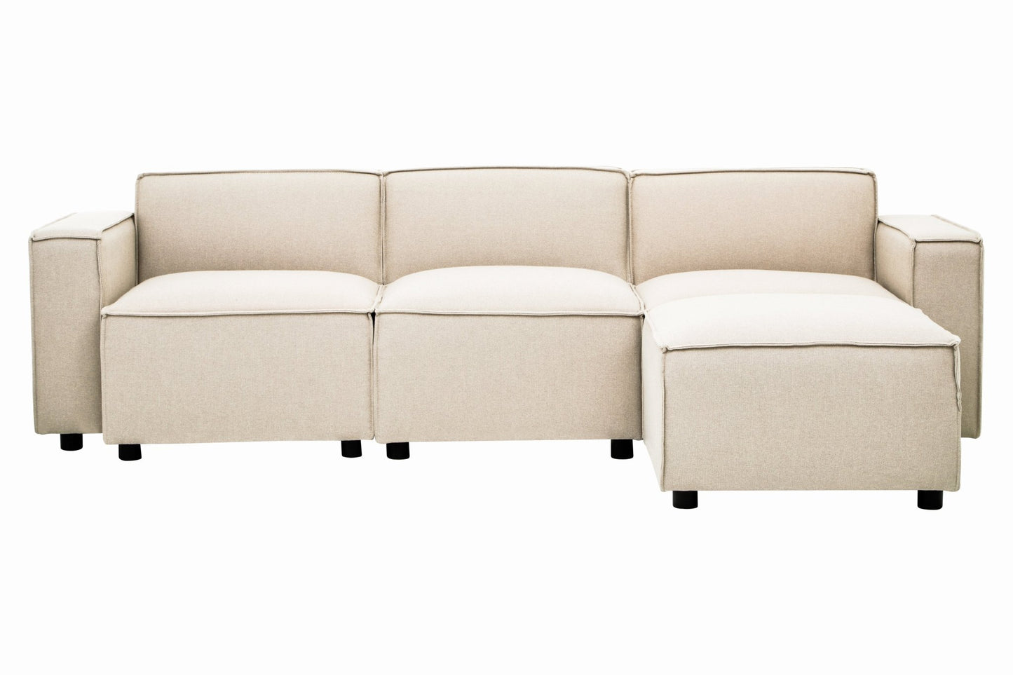 Rana Cream Fabric Left Arm Sofa - Skandi London