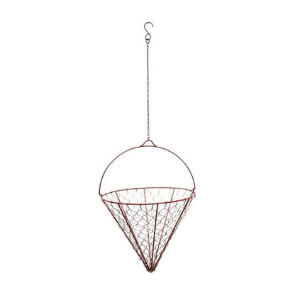 Outdoor Hanging Wired Netted Cone Bronze H40cm D30cm - Skandi London