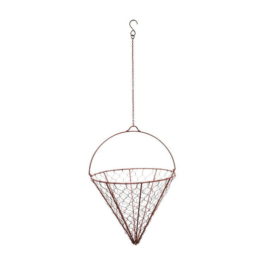 Outdoor Hanging Wired Netted Cone Bronze H40cm D30cm - Skandi London