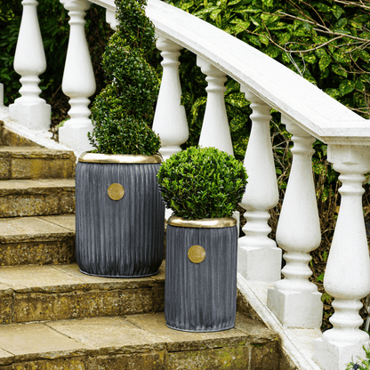 Skandi London Timeless Rounded Outdoor Planter in Lead - Large - Skandi London