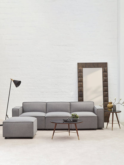 Rana Grey Fabric Sofa Ottoman - Skandi London