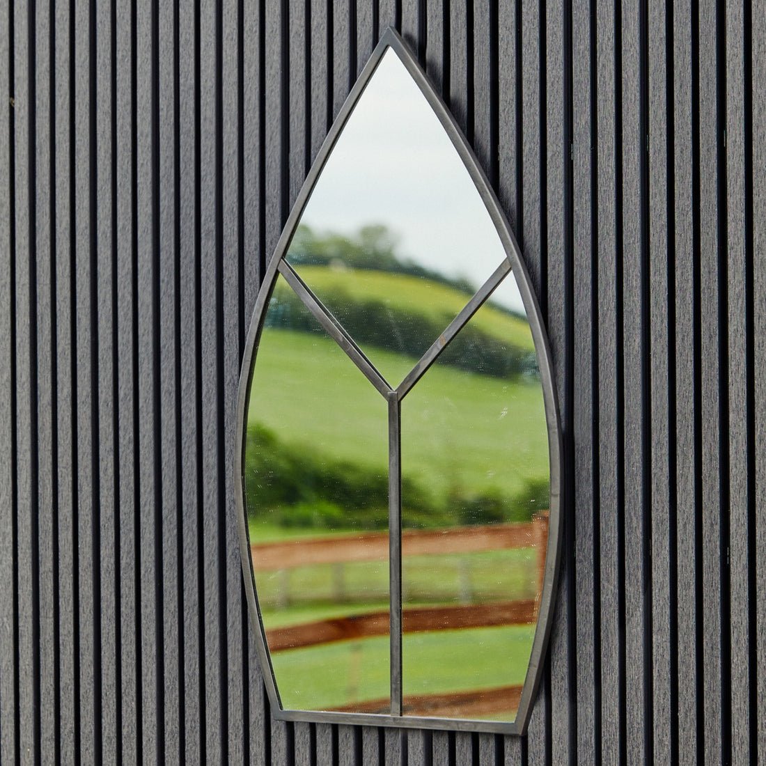 Syrin Arch Outdoor Mirror Natural Black - Skandi London