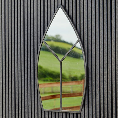 Syrin Arch Outdoor Mirror Natural Black - Skandi London