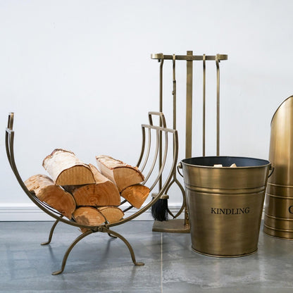 Horten Log Basket Brass - Skandi London