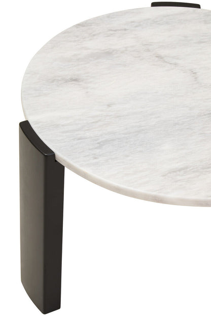 Palermo Round White Marble Top Small Coffee Table