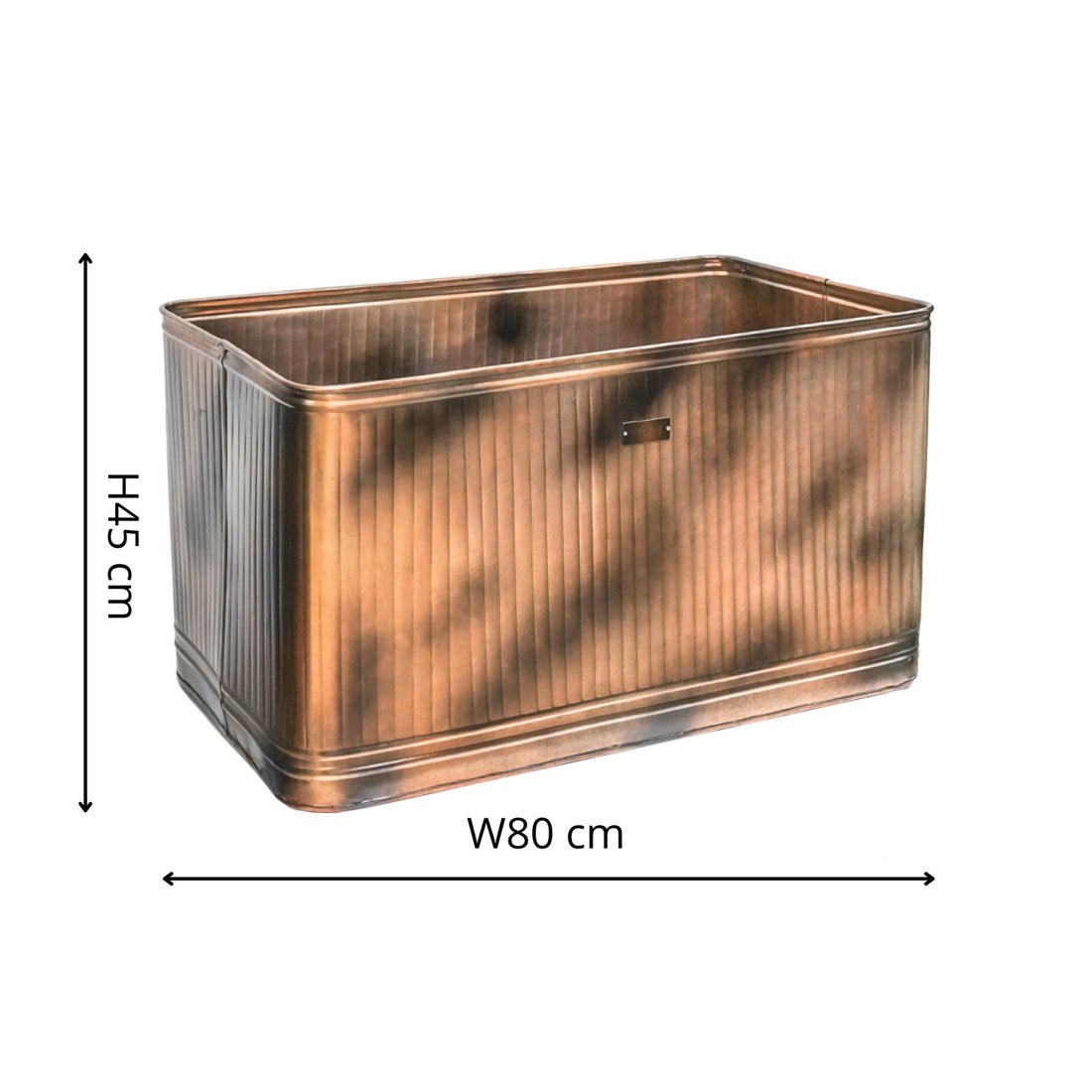 Outdoor Ulrica Rectangular Copper Metal Planter - Large - Skandi London