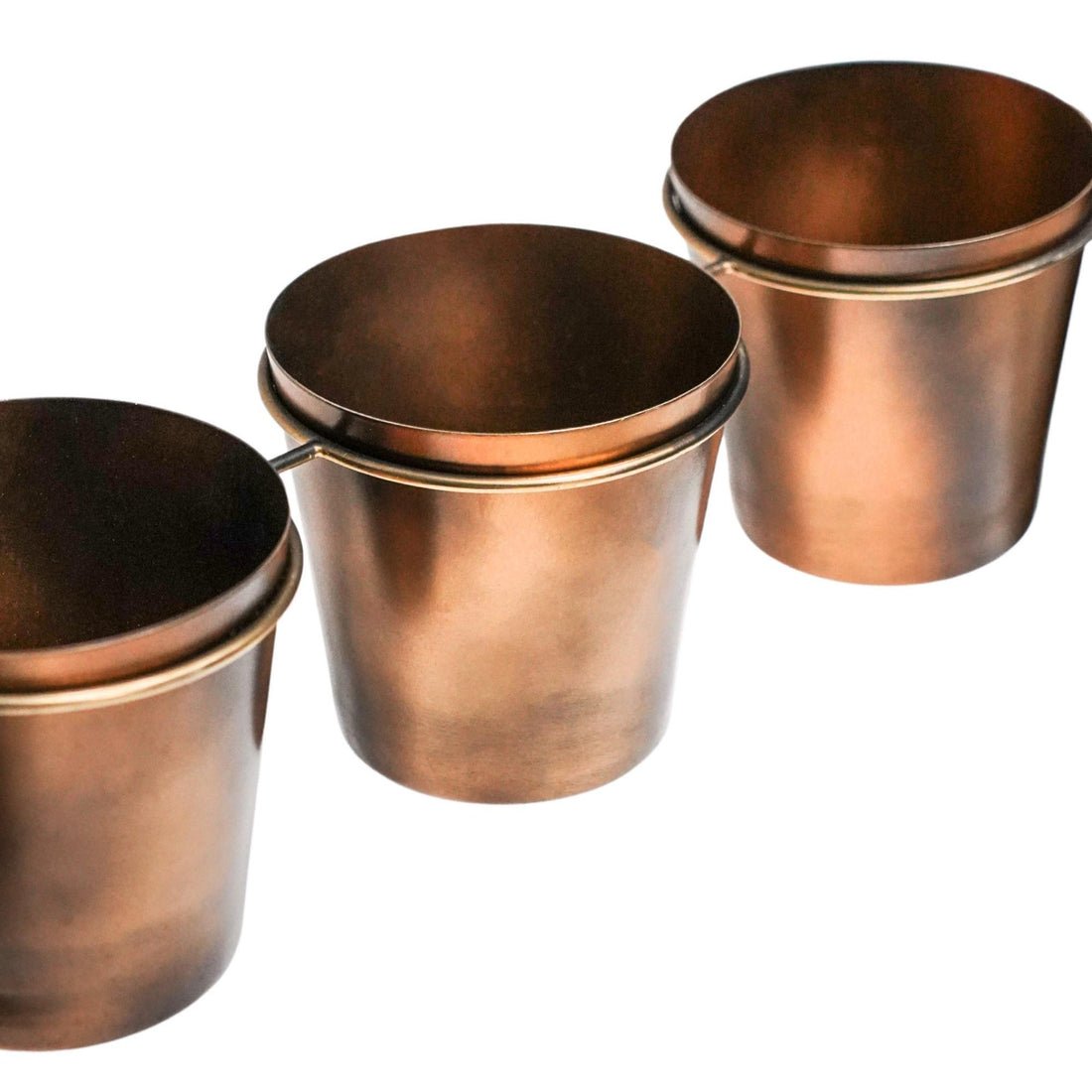 Outdoor Ulrica Vertical Gold Metal Wall Plant Stand with Planters - Small - Skandi London
