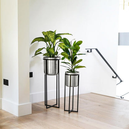 Calla Planter Stand Black/Pewter H78CM D29CM - Skandi London
