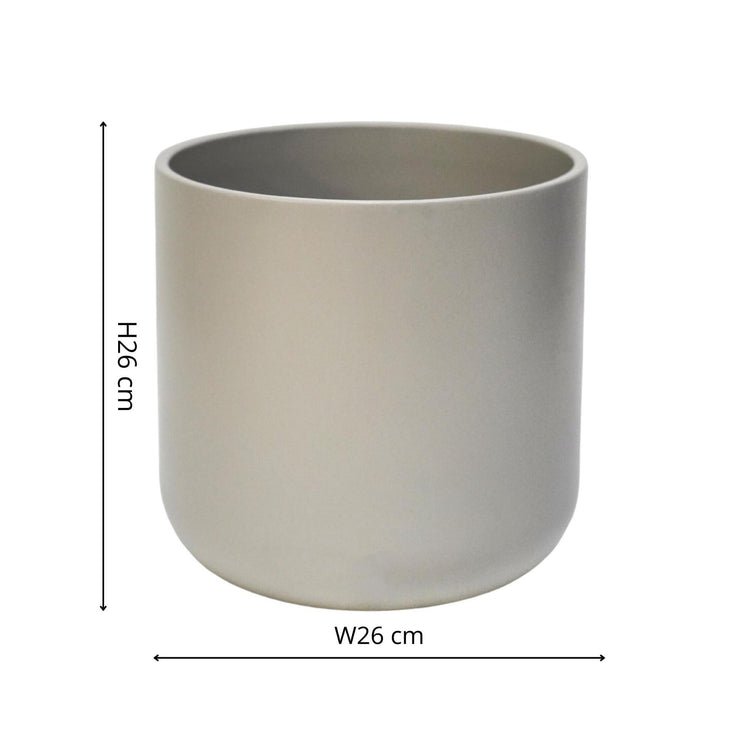 Lisbon Planter Light Grey H26Cm D26Cm - Skandi London