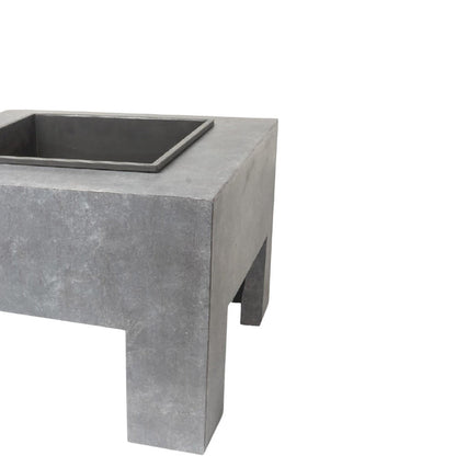 Tuva Square Fire Pit & Square Console Cement - Skandi London