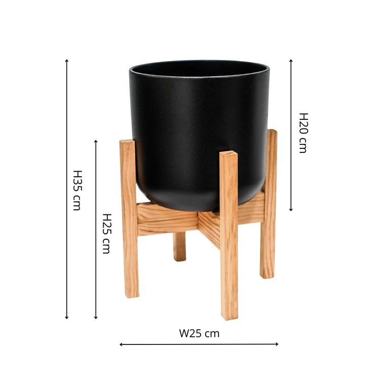 Lisbon Pot and Stand Anthracite 20.5Cm - Skandi London
