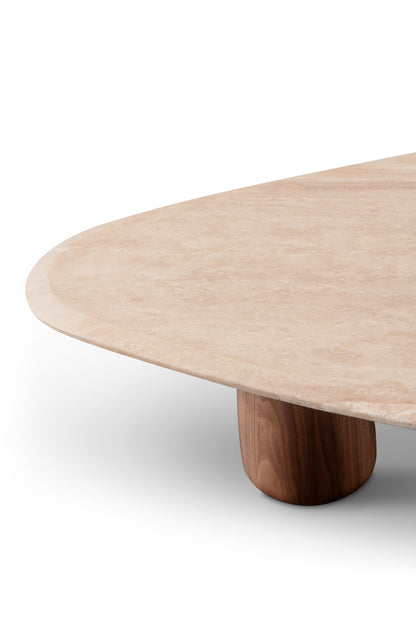 Basilca Coffee Table - Walnut Travertine